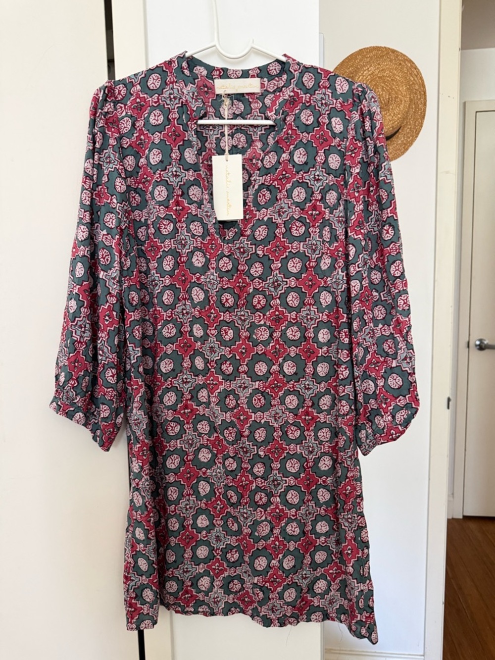 Natalie Martin Rose and Slate Blue Medallion Tunic- BRAND NEW WITH TAGS
